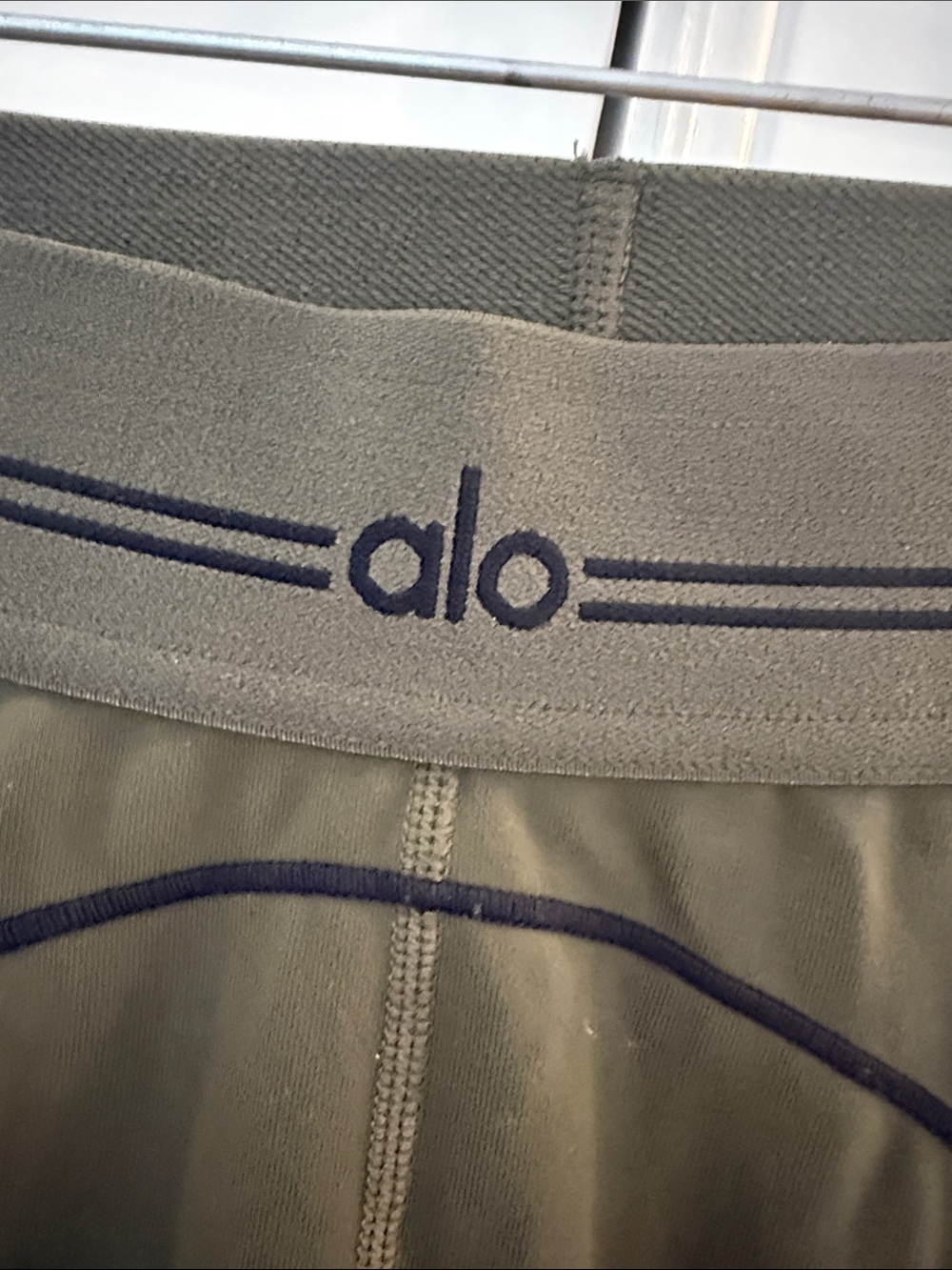 ALO Yoga Olive/Black Trim Leggings